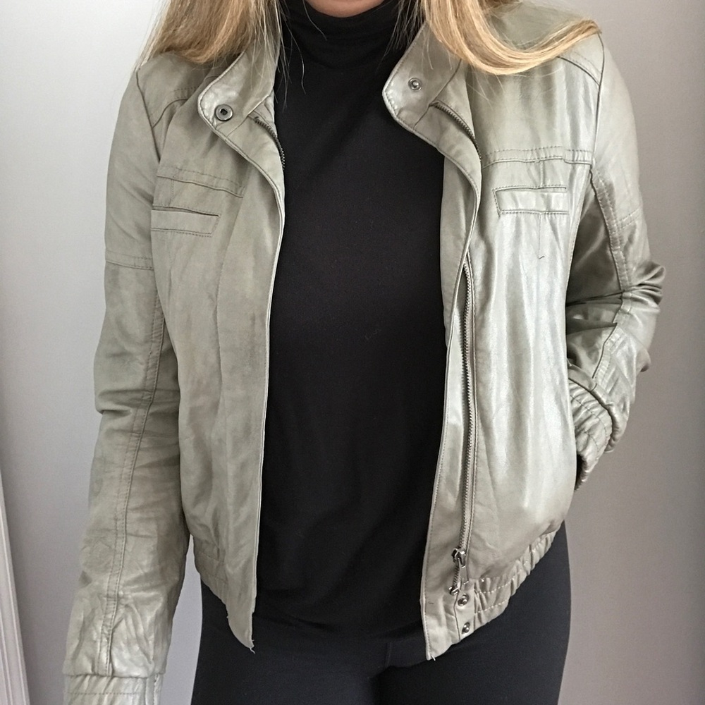 Green Faux Leather Jacket